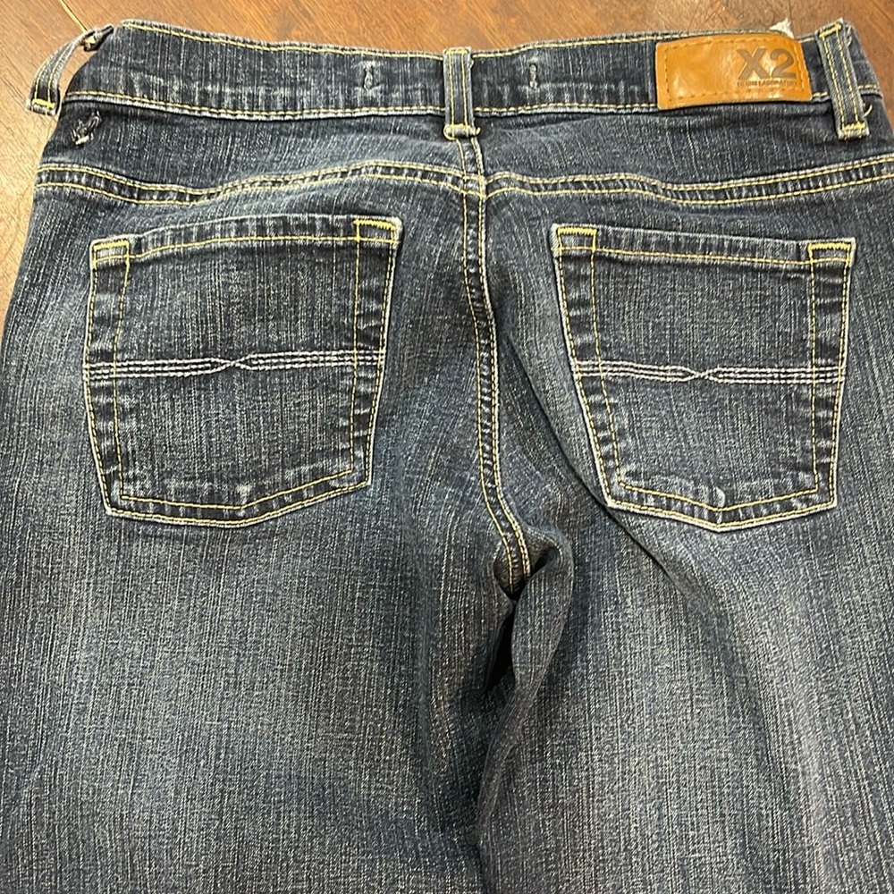 Express Blue Jeans low rise slim fit wide leg